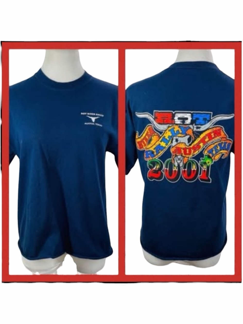 10/$25🦋 Republic of Texas 2001 Biker Rally Tee - Medium
